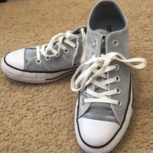 Silver/Gray Velvety Chucks Taylor Converse size 7